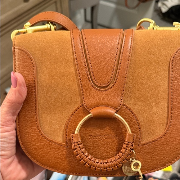 See By Chloe Brown Leather and Suede Crossbody Bag - Picture 1 of 1